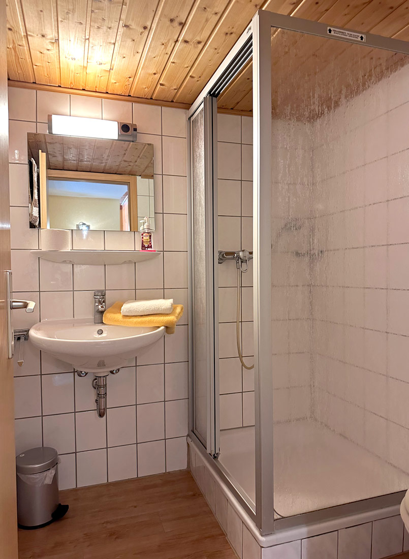 Badezimmer mit Dusche und WC
